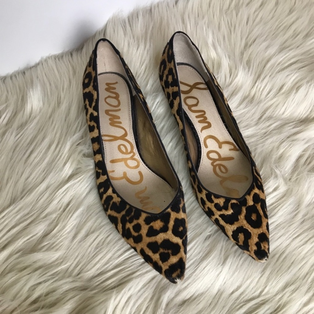 Sam Edelman Laura Leopard Print Kitten Heels 9.5
